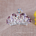 Crianças colorido coroa Rhinestone Tiara pente para o partido